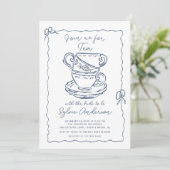 Tea Party Bridal Shower Invitation Kaart (Staand voorkant)