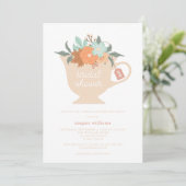 Tea Party Bridal Shower Invitation Kaart (Staand voorkant)