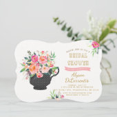 Tea Party Bridal Shower Invitation Kaart (Staand voorkant)