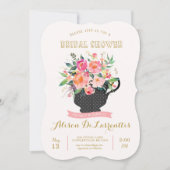 Tea Party Bridal Shower Invitation Kaart (Voorkant)