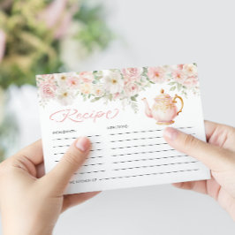 Tea Party Bridal Shower Recipe Informatiekaartje