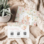 Tea Party Bridal Shower Registry Card Enclosure Informatiekaartje