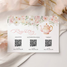 Tea Party Bridal Shower Registry Card Enclosure Informatiekaartje