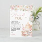 Tea Party Bridal Shower Thank You Card Bedankkaart (Staand voorkant)