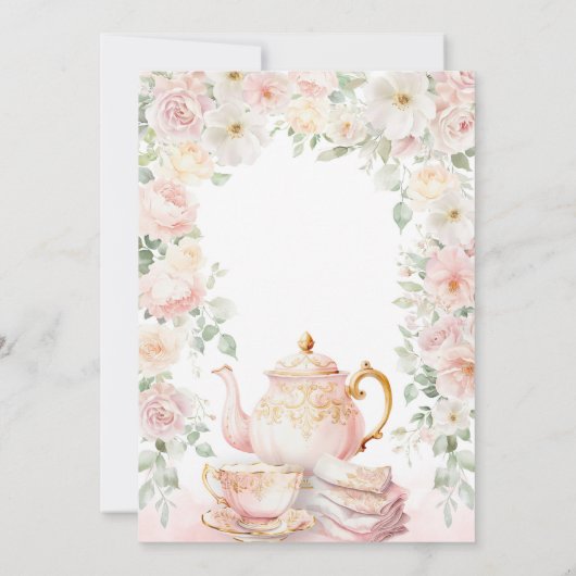 Tea Party Bridal Shower Thank You Card Bedankkaart (Achterkant)