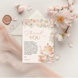 Tea Party Bridal Shower Thank You Card Bedankkaart