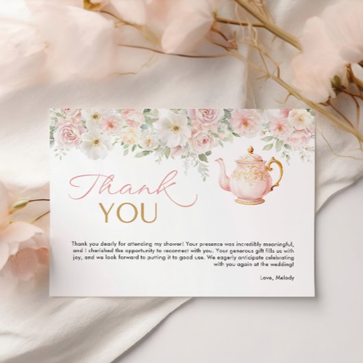 Tea Party Bridal Shower Thank You Card Bedankkaart
