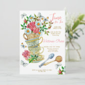 Tea Party Bridal Uitnodiging (Staand voorkant)