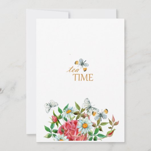 Tea Party Bridal Uitnodiging (Achterkant)