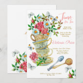 Tea Party Bridal Uitnodiging (Voorkant / Achterkant)