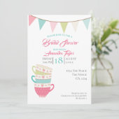 Tea Party Bridal Wedding Shower - Gepersonaliseerd Kaart (Staand voorkant)