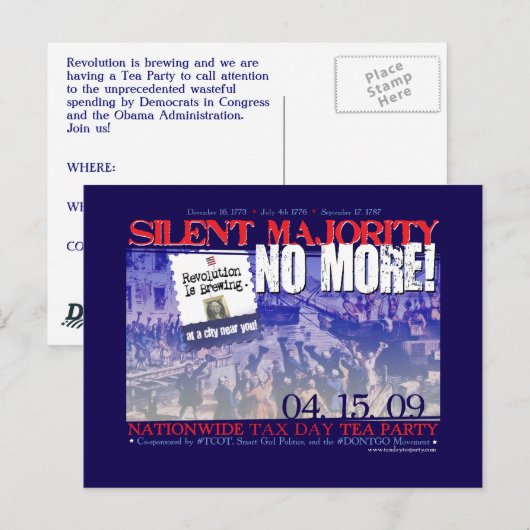 Tea Party Briefkaart (Voorkant / Achterkant)