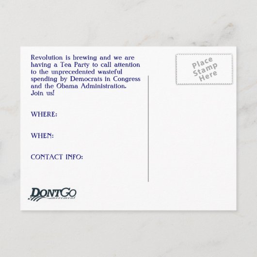 Tea Party Briefkaart (Achterkant)