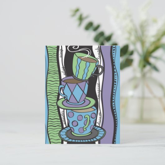 Tea Party Briefkaart (Staand voorkant)