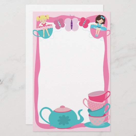Tea Party Briefpapier (Voorkant / Achterkant)