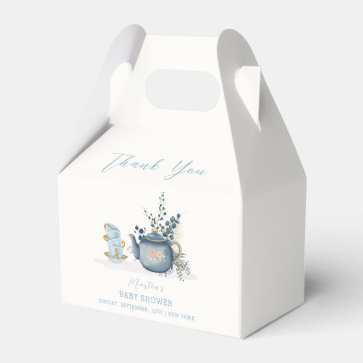 Tea Party Brouwen Baby shower Bedankdoosjes (Voorkant Zijde)