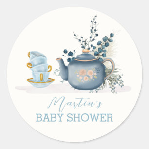 Tea Party Brouwen Baby shower Ronde Sticker