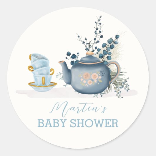  Tea Party Brouwen Baby shower Ronde Sticker (Voorkant)