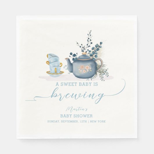  Tea Party Brouwen Baby shower Servet (Voorkant)