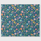 Tea Party Bruids Pasen Lente Bloemen Kleurrijk Cadeaupapier (Vlak)