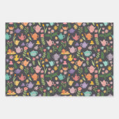 Tea Party Bruids Pasen Lente Bloemen Kleurrijk Inpakpapier Vel (Voorkant 2)
