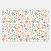 Tea Party Bruids Pasen Lente Bloemen Kleurrijk Inpakpapier Vel (Voorkant)