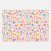 Tea Party Bruids Pasen Lente Bloemen Kleurrijk Inpakpapier Vel (Voorkant 3)