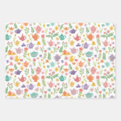 Tea Party Bruids Pasen Lente Bloemen Kleurrijk Inpakpapier Vel (Voorkant 2)