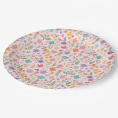 Tea Party Bruids Pasen Lente Bloemen Kleurrijk Papieren Bordje (Gekanteld)