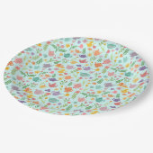 Tea Party Bruids Pasen Lente Bloemen Kleurrijk Papieren Bordje (Gekanteld)