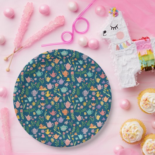 Tea Party Bruids Pasen Verjaardag Lente Bloemen Papieren Bordje (Feest)