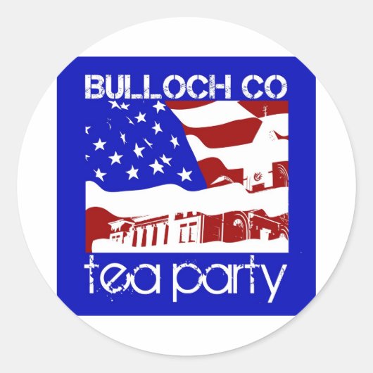 Tea Party Bumpersticker Ronde Sticker (Voorkant)