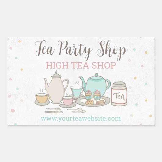Tea Party Business High Tea Sticker Label (Voorkant)