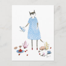 Tea Party Cat in een Karen Walker Dress
