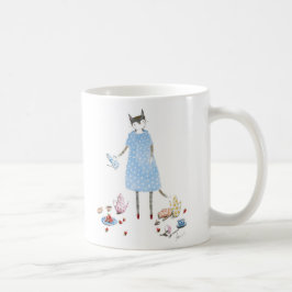 Tea Party Cat in een Karen Walker Dress Koffiemok