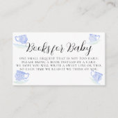 Tea Party China Blauw Kant Douche Boeken voor Baby Informatiekaartje (Voorkant)