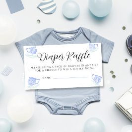 Tea Party China Kant Baby shower Luier Raffle Informatiekaartje
