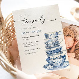 Tea Party Chinoiserie Baby shower Kaart