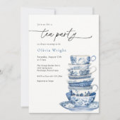 Tea Party Chinoiserie Baby shower Kaart (Voorkant)