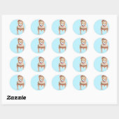 Tea Party Cupcake Ontwerp Ronde Sticker (Vel)