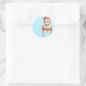 Tea Party Cupcake Ontwerp Ronde Sticker (Tas)