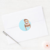 Tea Party Cupcake Ontwerp Ronde Sticker (Envelop)