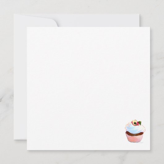 Tea Party Cupcake Victoriaans Design Invitations Kaart (Achterkant)