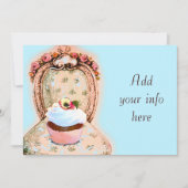 Tea Party Cupcake Victoriaans uitnodiging (Voorkant)