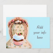 Tea Party Cupcake Victoriaans uitnodiging (Voorkant / Achterkant)