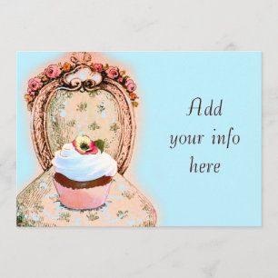 Tea Party Cupcake Victoriaans uitnodiging