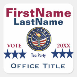 Tea Party Custom Campaign Sjabloon Vierkante Sticker