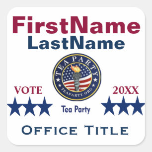 Tea Party Custom Campaign Sjabloon Vierkante Sticker