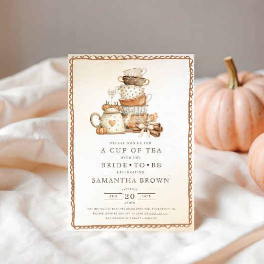 Tea Party Elegant Herfst Vrijgezellenfeest Kaart