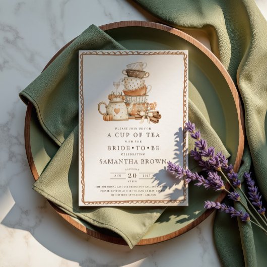  Tea Party Elegant Herfst Vrijgezellenfeest Kaart